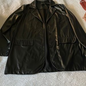 SHEIN black leather coat